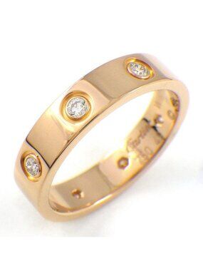 Cartier Ring Love Small Model SM Full Point Diamond 18k Pink Gold